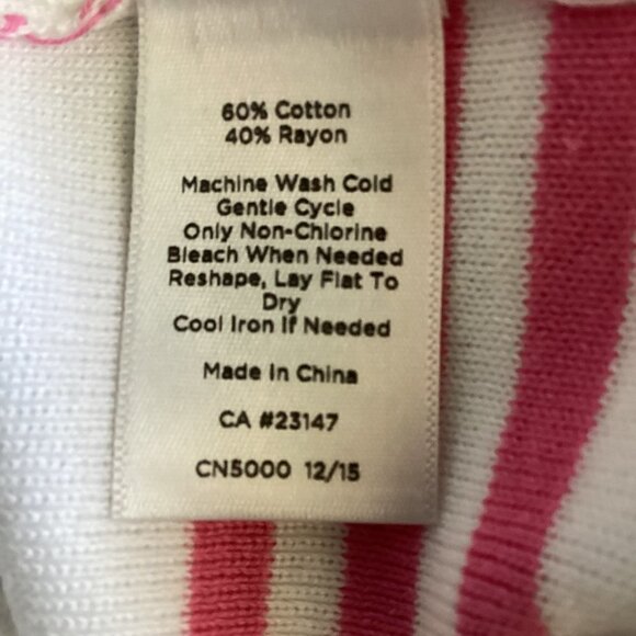 Talbots Petites Sz P Sleeveless Striped Knit Top Pink & White #149J - Picture 8 of 8